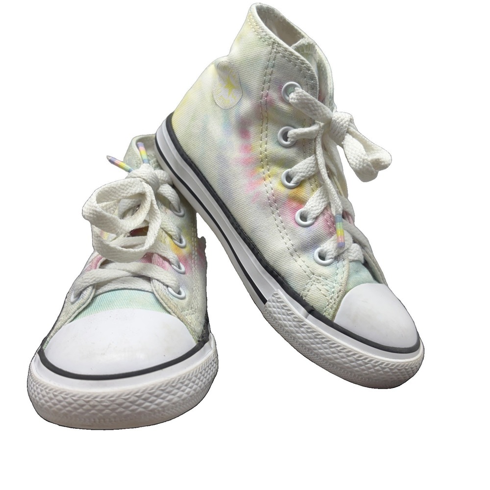 CONVERSE Toddlers Hi Tops Lemon Meringue Tie Dye Shoes Sz 9 Infant